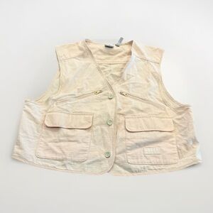 Adidas Adventure Womens Peach Utility Button Up Sleeveless Vest Size M Medium